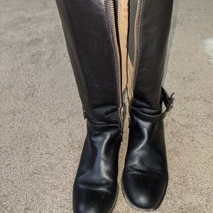 FRYE BOOTS Melissa Gore Black Leather Riding Boots